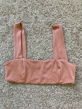 Tan + Lines St John Square neck bikini top